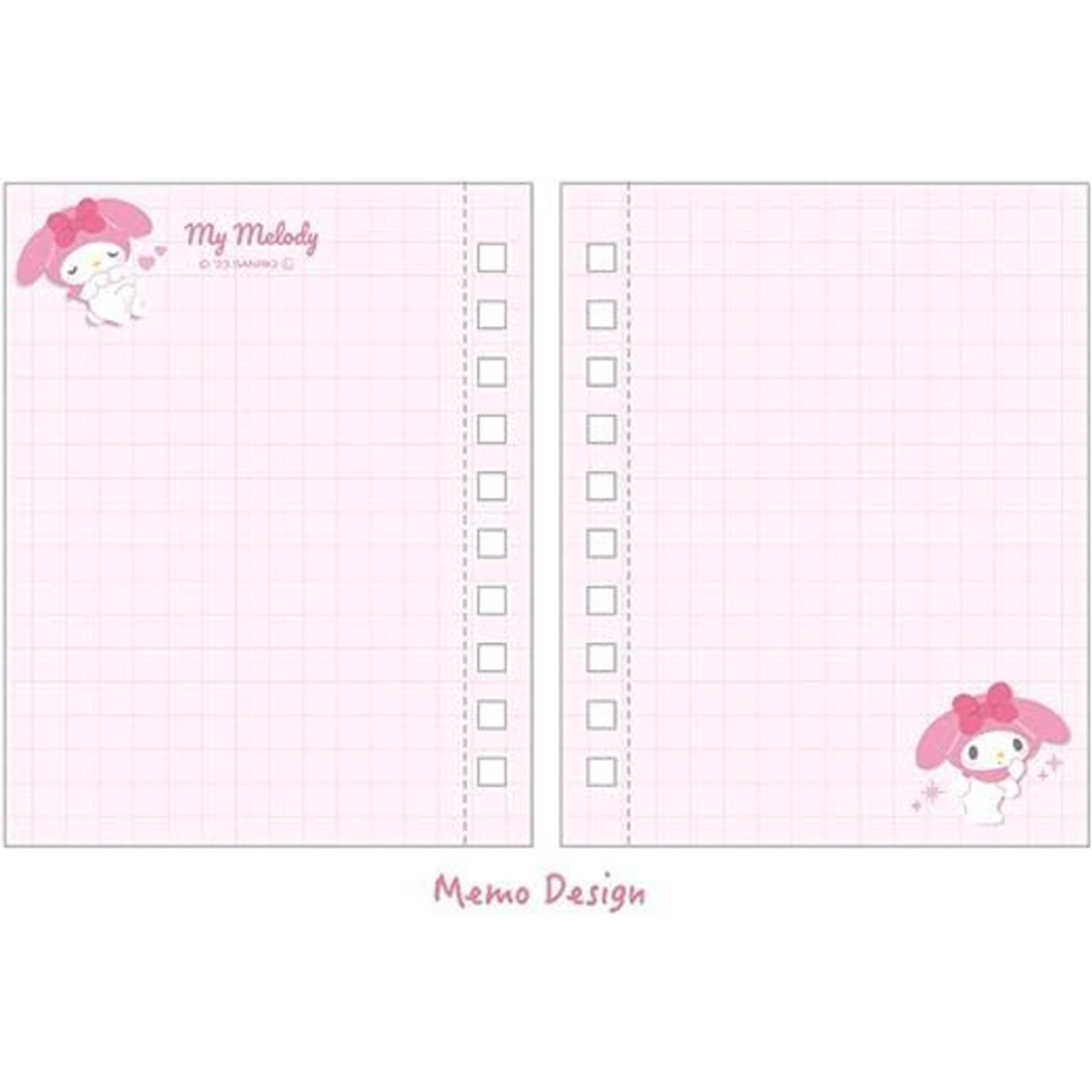 Sanrio My Melody - Photo Pocket Ring Memo Pad - Heart Ribbon