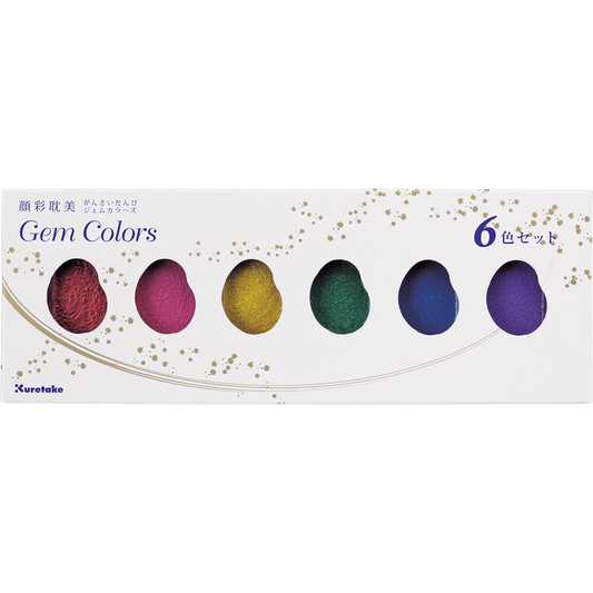(COMING SOON) Kuretake Gansai Tambi – Gem Colors 6-Color Set