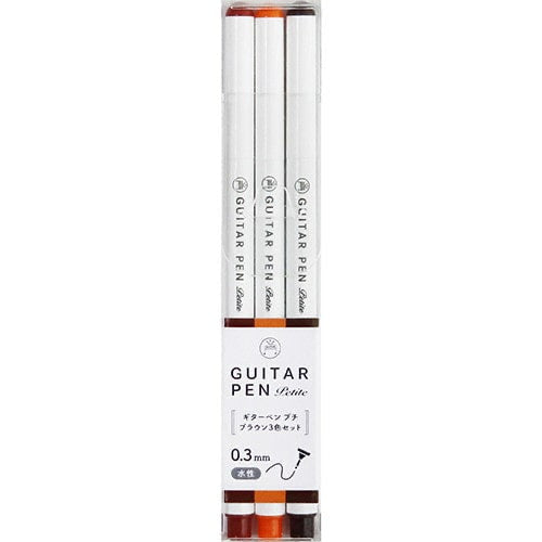(NEW ARRIVAL) Teranishi Guitar Pen Petite - 0.3mm - Brown - Set of 3