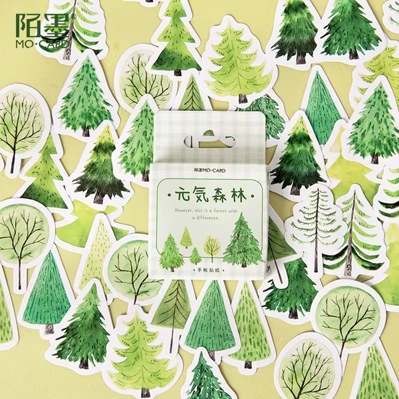 NEW! Sticker Box - Forest Trees - 45 Stickers