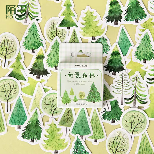 NEW! Sticker Box - Forest Trees - 45 Stickers