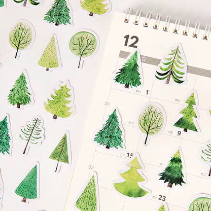 NEW! Sticker Box - Forest Trees - 45 Stickers