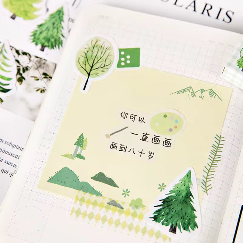 NEW! Sticker Box - Forest Trees - 45 Stickers