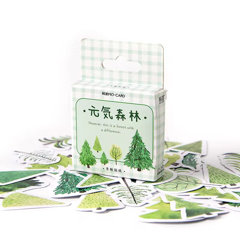 NEW! Sticker Box - Forest Trees - 45 Stickers