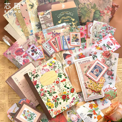 NEW! Scrapbook Gift Set - Letter From Flowers Vintage