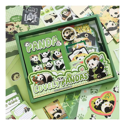 NOUVEAU ! Coffret cadeau de papeterie « Adorables pandas » pour album de scrapbooking