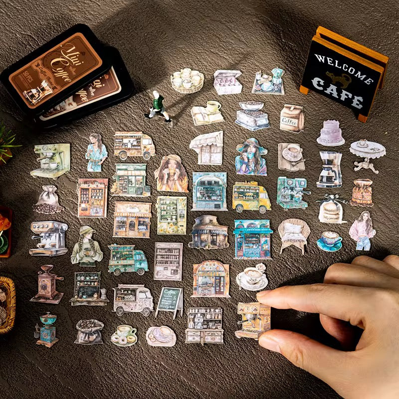 NEW! Mini Coffee Sticker Tin Series - 50 Stickers