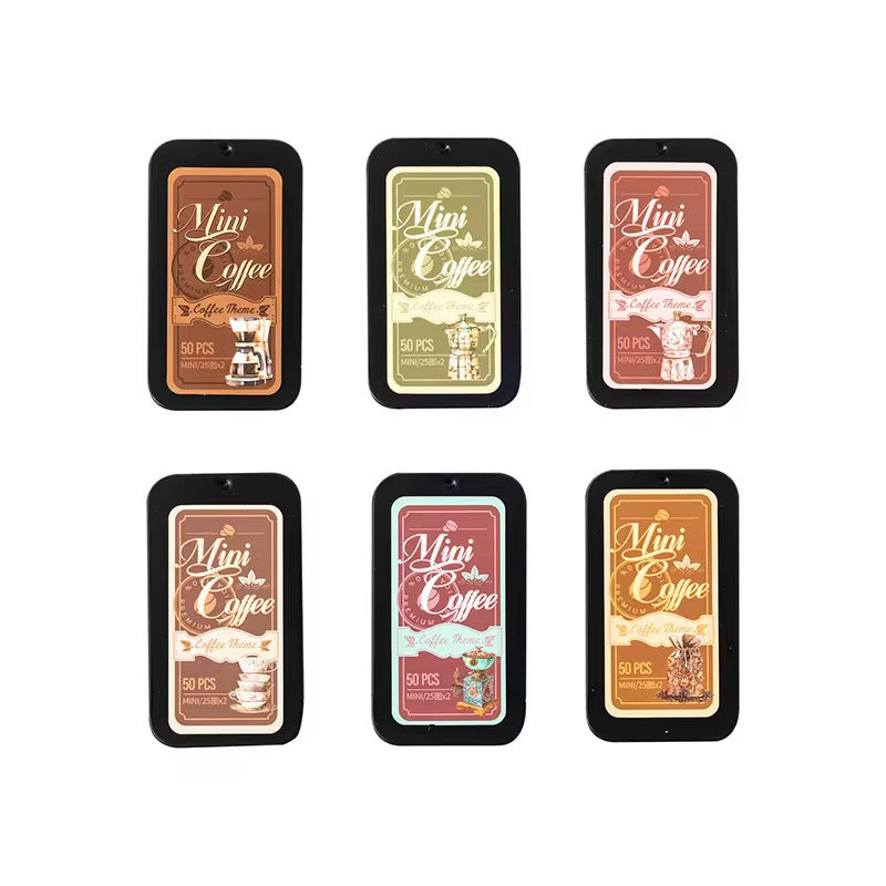 NEW! Mini Coffee Sticker Tin Series - 50 Stickers