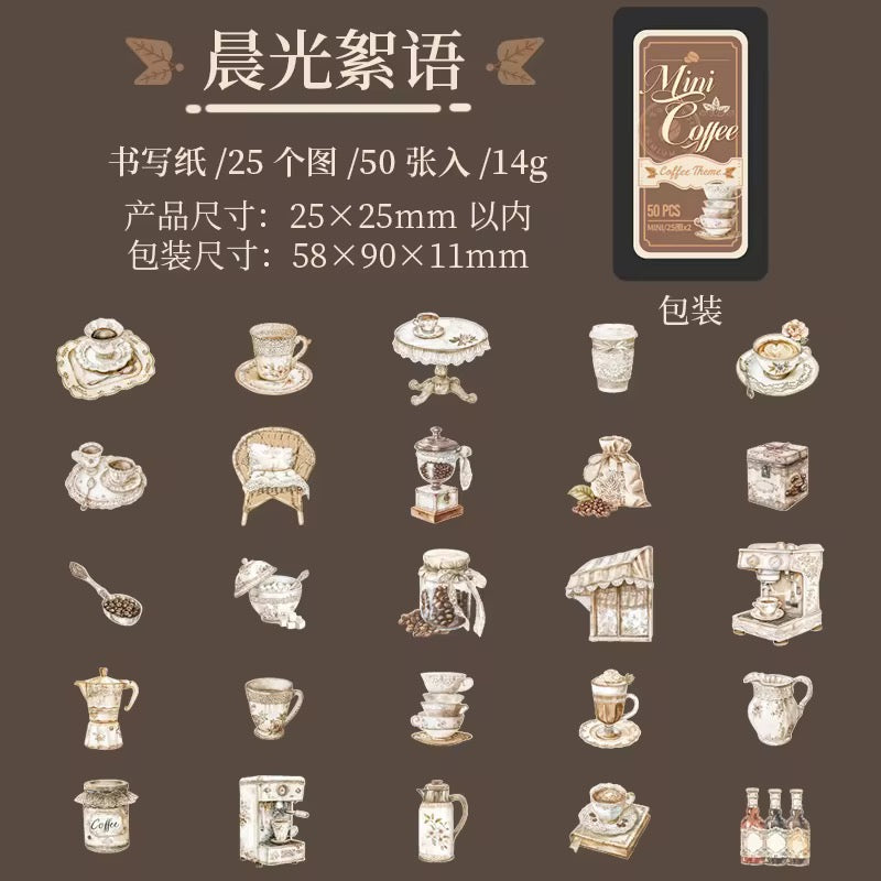 NEW! Mini Coffee Sticker Tin Series - 50 Stickers