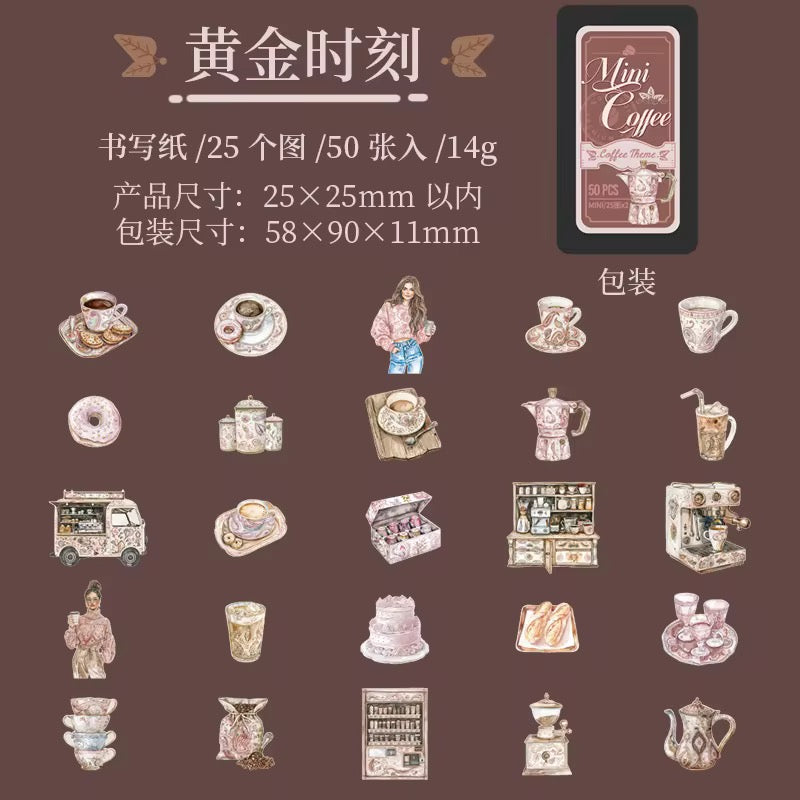 NEW! Mini Coffee Sticker Tin Series - 50 Stickers