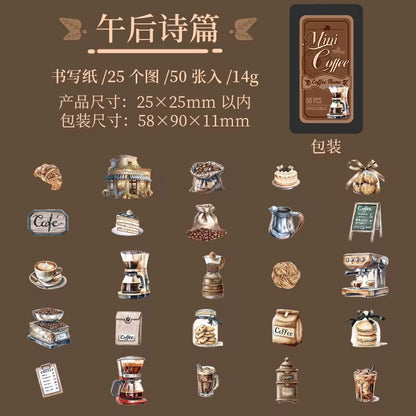 NEW! Mini Coffee Sticker Tin Series - 50 Stickers