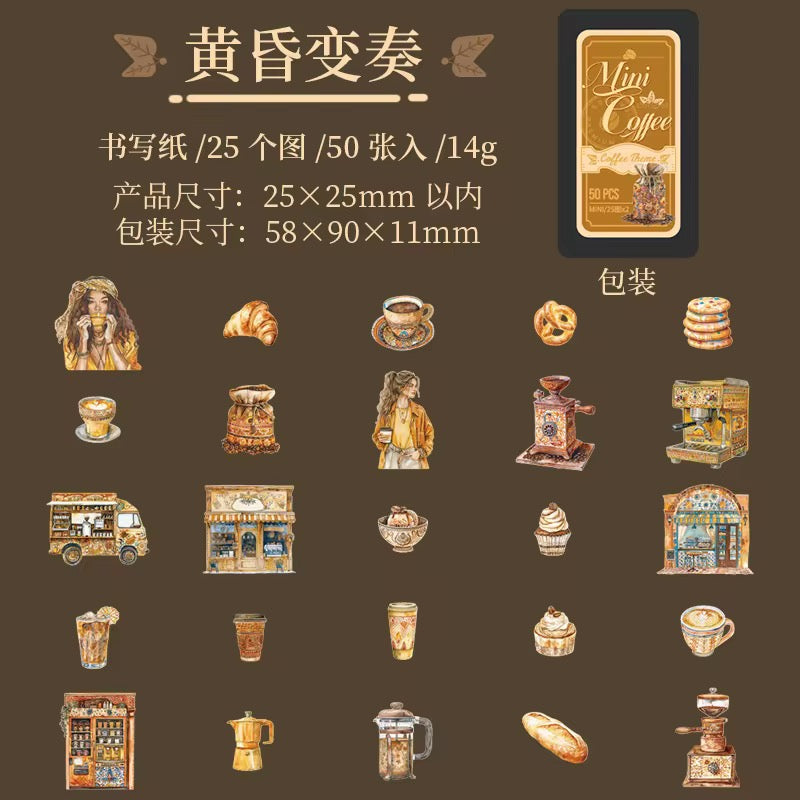 NEW! Mini Coffee Sticker Tin Series - 50 Stickers