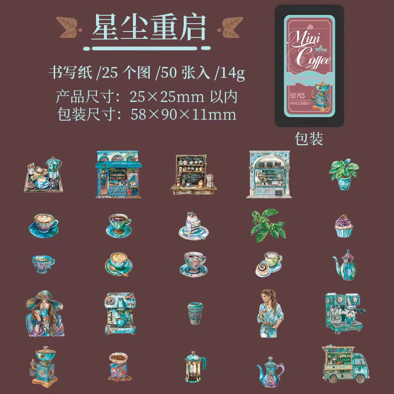 NEW! Mini Coffee Sticker Tin Series - 50 Stickers