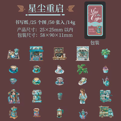NEW! Mini Coffee Sticker Tin Series - 50 Stickers