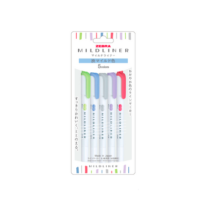 Zebra Mildliner Double Ended Highlighter - Shibu Astringent Cool & Refined Set of 5 ✨