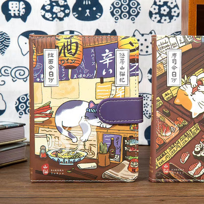 NEW! Cat Café Sketch & Story Notebook Gohobi Japanese Cat Magnetic Notebook Pocket Diary