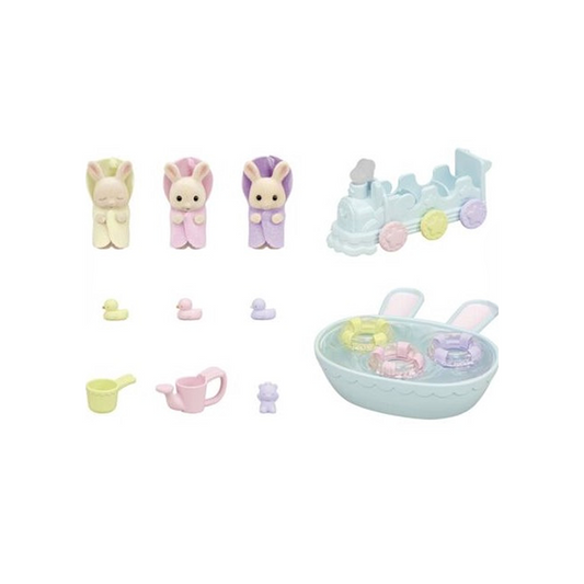 NOUVEAU ! Calico Critters - Coffret Bain Bébé Triplés 