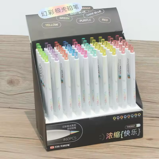 Rainbow Gradient Mechanical Pencil – Multicolor Solid Lead Writing Pencil
