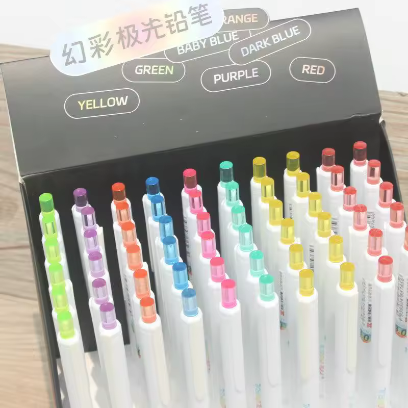 Rainbow Gradient Mechanical Pencil – Multicolor Solid Lead Writing Pencil