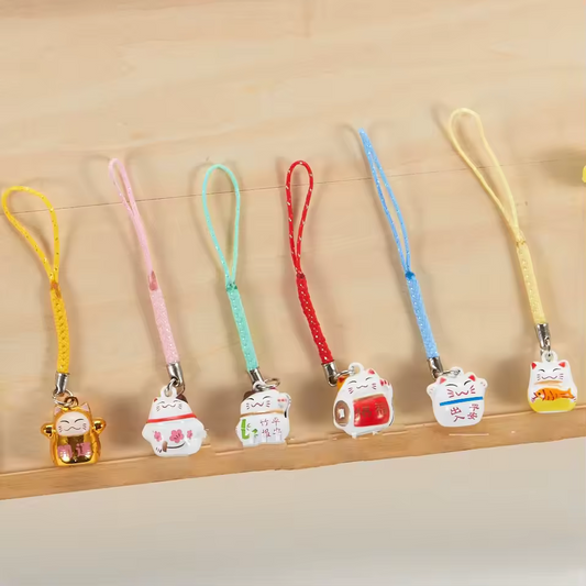 Maneki-Neko Lucky Cat Bell Phone Charm