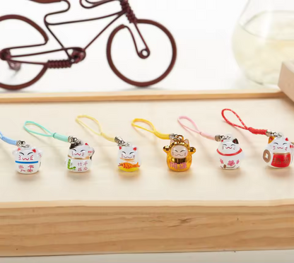 Maneki-Neko Lucky Cat Bell Phone Charm