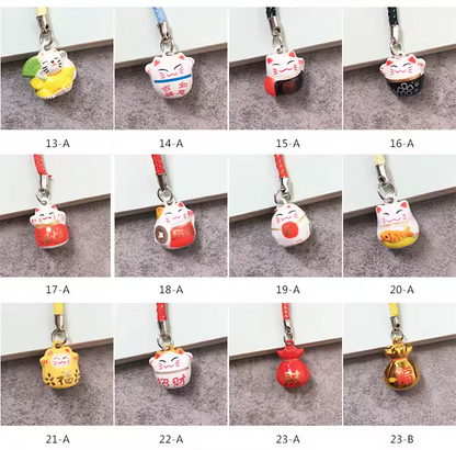 Maneki-Neko Lucky Cat Bell Phone Charm