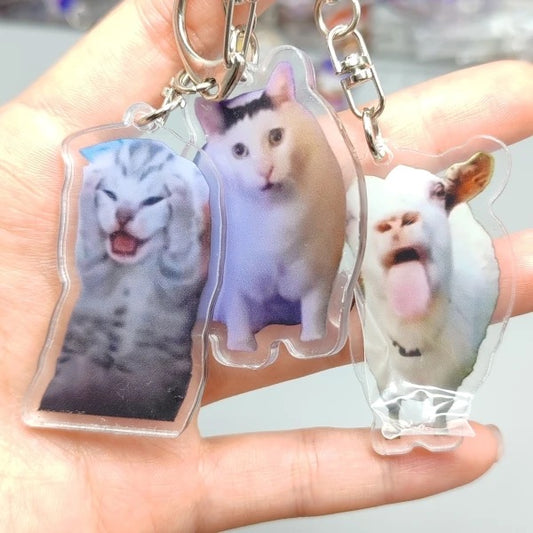 Unhinged Animal Meme Reaction Acrylic Keychains