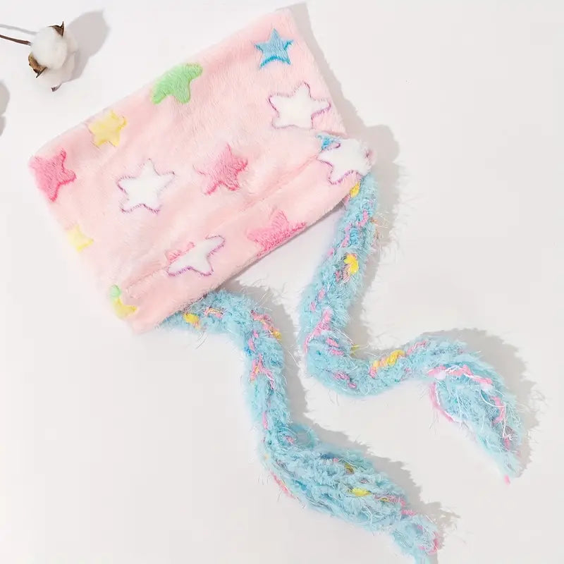 NEW! Cat Beanie - Pastel Star Y2K - Pink, Yellow & Blue