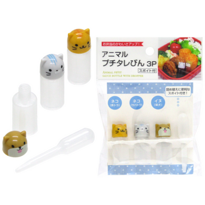 Mini Animal Sauce Bottles with Dropper – 3 Pcs Set