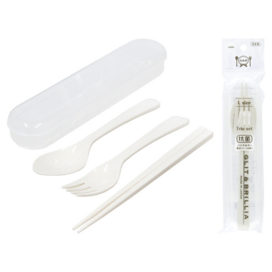 G&B White Cutlery Trio Set