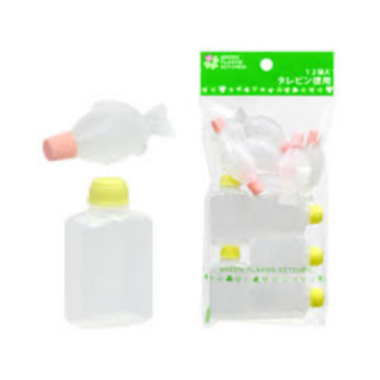 Mini Sauce Bottles for Bento – 12-Piece Set (Fish & Square Shape)