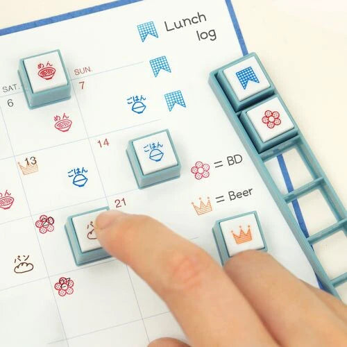 NEW! Pochitto Pick Mini Stamps - KODOMO NO KAO - Set of 3 Self-Inking 6mm