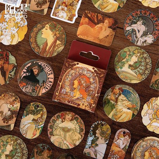 Sticker Box – Alphonse Mucha Art Nouveau