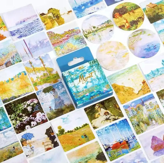 Sticker Box – Monet Impressionist Series 🎨 – 45 Stickers