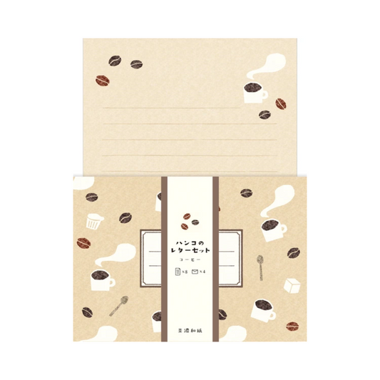 NEW! Furukawa Shiko - Mino Washi - Letter Set - Coffee Time