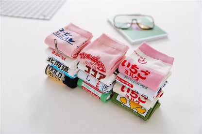 Japanese Drinks & Milk Carton Socks