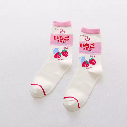 Japanese Drinks & Milk Carton Socks