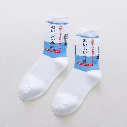 Japanese Drinks & Milk Carton Socks
