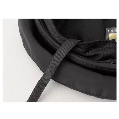 Black Buckle Chain Strap Beret