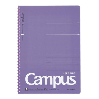 NEW! KOKUYO Campus - Soft Ring - B5 Notebook - 7mm Ruled Lines - 40 Sheets - Purple