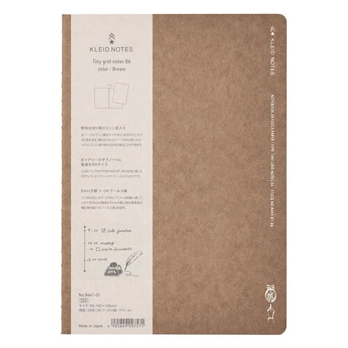 NEW! Kleid Tiny - B6 Grid Notebook - Brown