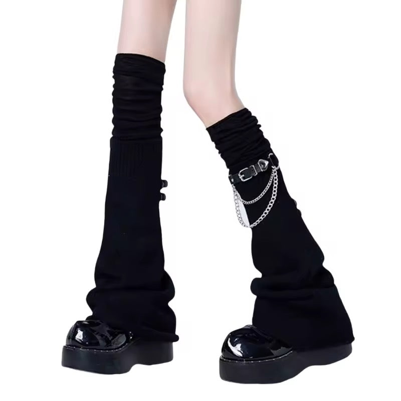 Leg Warmers Gothic Heart Buckle
