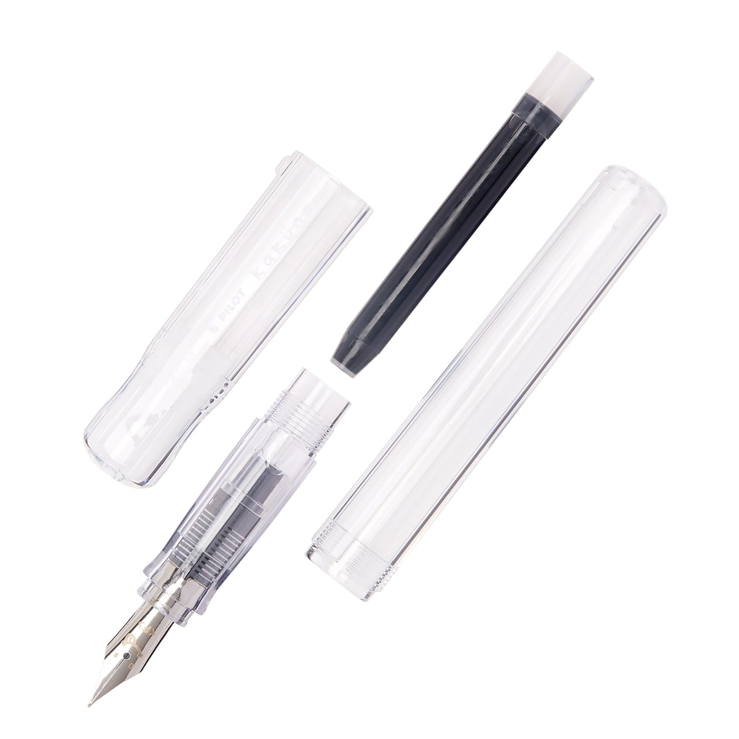 NEW! PILOT Kakuno Fountain Pen - Clear Barrel - Fine Nib