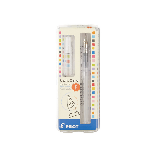 NEW! PILOT Kakuno Fountain Pen - Clear Barrel - Fine Nib