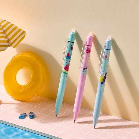 NEW LIMITED EDITION! PILOT FriXion Clicker - Pool Party Series - 0.7mm Erasable Gel Pens