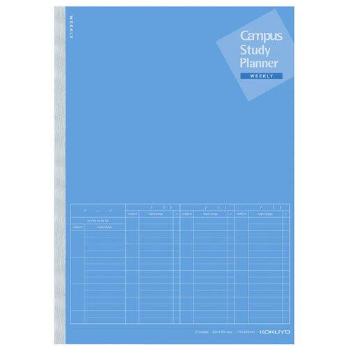 KOKUYO Campus Study Planner Notebook – Weekly Semi B5 Blue