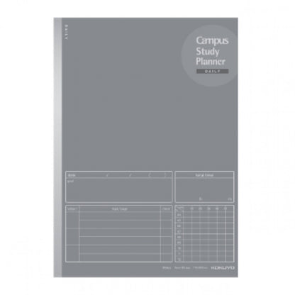 Carnet de notes KOKUYO Campus Study Planner - Format quotidien semi-B5 gris