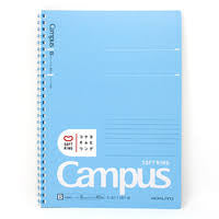 Cahier à anneaux souples KOKUYO Campus - Format semi-B5, ligné à points - Bleu