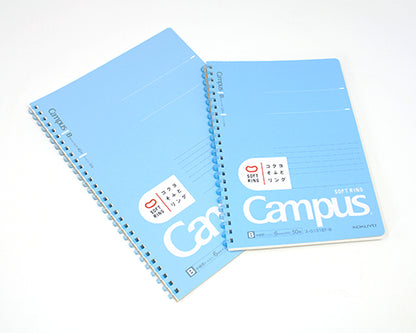Cahier à anneaux souples KOKUYO Campus - Format semi-B5, ligné à points - Bleu