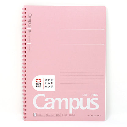 KOKUYO Campus Soft Ring Notebook - Semi B5 Dot Ruled - Peach